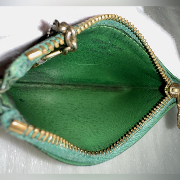 ✨LOUIS VUITTON Vintage Epi Leather Cles Coin Purse Pouch Key Holder Borneo Green - Picture 7 of 13